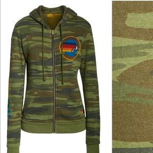 Aviator nation women’s zip hoodie in camo